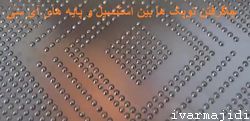 شکل جاگرفتن توپی های قلع با استفاده از استنسیل روبروی پایه های چیپ-soldering